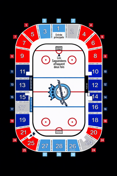 Billetterie avec plan d'aréna interactif